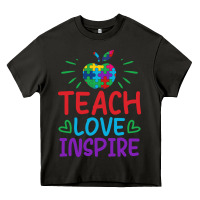 Asphalt teach love inspire Heavy Core Tee - CowhideDigitalArt