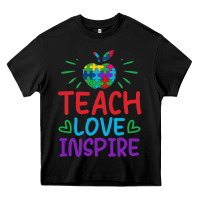 Black teach love inspire Heavy Core Tee - CowhideDigitalArt