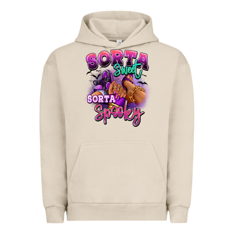 Sorta Sweet Sorta Spooky Sneaker And Heel Afro Wom Urban Hoodie by RanaPortraitStore | Teevron
