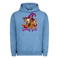 Pigment Pebble Blue Spooky Goat Urban Hoodie - RanaPortraitStore