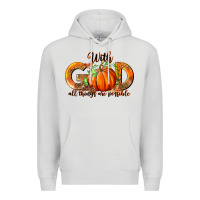 Dove Grey With God All Thing Are Possible Premium Hoodie - RanaPortraitStore