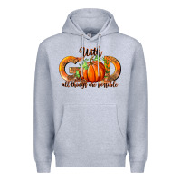 Heather Grey With God All Thing Are Possible Premium Hoodie - RanaPortraitStore