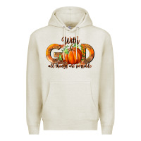 Oatmeal Heather With God All Thing Are Possible Premium Hoodie - RanaPortraitStore