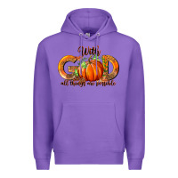 Purple With God All Thing Are Possible Premium Hoodie - RanaPortraitStore