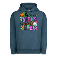 Pigment Midnight Navy Thick thighs spooky vibes Urban Hoodie - RanaPortraitStore