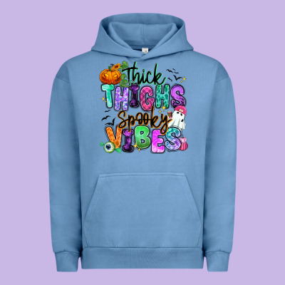 Thick Thighs Spooky Vibes Urban Hoodie Designed By Ranaportraitstore