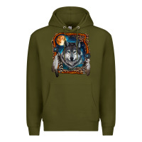 Wolf And Feathers Premium Hoodie | Teevron