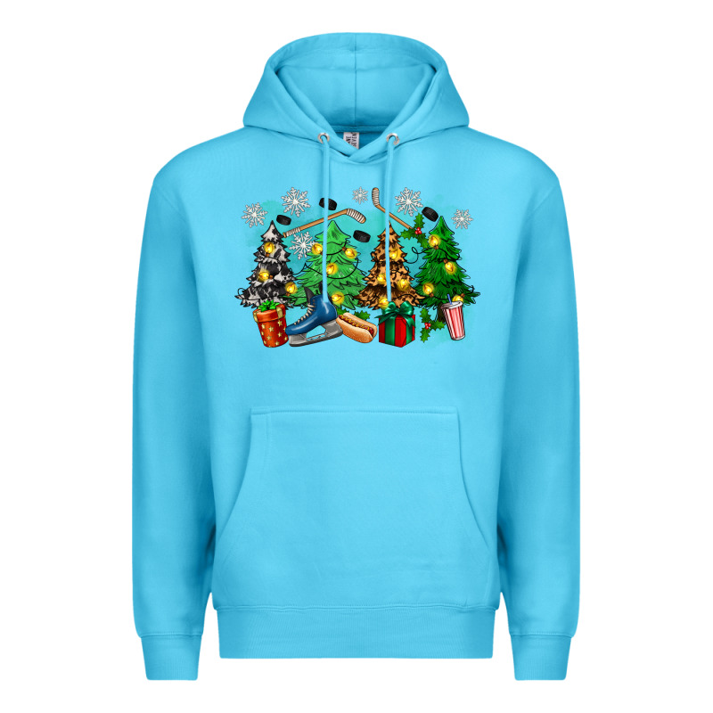 Christmas Trees With Hockey Premium Hoodie by Zillion Design Studio | Teevron
