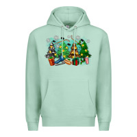 Seafoam christmas trees with hockey Premium Hoodie - Zillion Design Studio