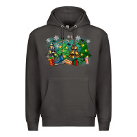 Smoke christmas trees with hockey Premium Hoodie - Zillion Design Studio