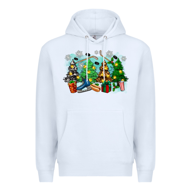 Christmas Trees With Hockey Premium Hoodie by Zillion Design Studio | Teevron