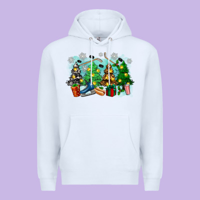 Christmas Trees With Hockey Premium Hoodie Designed By Zillion Design Studio