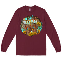 Burgundy nail boss Long Sleeve Tee - BarkalooDesign