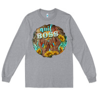 Heather Grey nail boss Long Sleeve Tee - BarkalooDesign