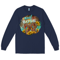 Navy nail boss Long Sleeve Tee - BarkalooDesign