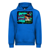 Cobalt Halloween Bad Witch Vibes Watercolor Urban Hoodie - RanaPortraitStore