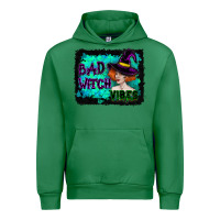 Emerald Halloween Bad Witch Vibes Watercolor Urban Hoodie - RanaPortraitStore