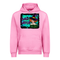 Fuchsia Pink Halloween Bad Witch Vibes Watercolor Urban Hoodie - RanaPortraitStore