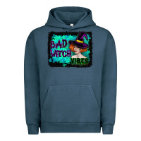 Pigment Midnight Navy Halloween Bad Witch Vibes Watercolor Urban Hoodie - RanaPortraitStore