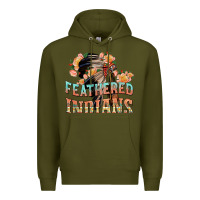 Army Green feathered indians Premium Hoodie - texasbilliewilder