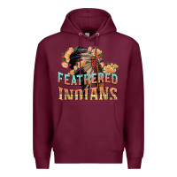 Burgundy feathered indians Premium Hoodie - texasbilliewilder