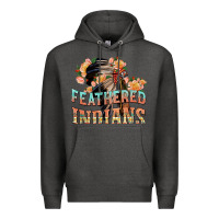 Charcoal Heather feathered indians Premium Hoodie - texasbilliewilder