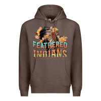 Coffee feathered indians Premium Hoodie - texasbilliewilder