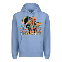 Colony Blue feathered indians Premium Hoodie - texasbilliewilder