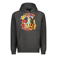Charcoal Heather hippie soul with peace Premium Hoodie - texasbilliewilder