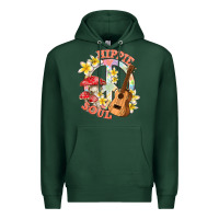 Sports Green hippie soul with peace Premium Hoodie - texasbilliewilder