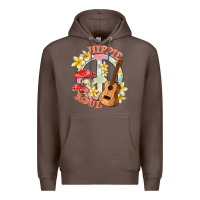 Coffee hippie soul with peace Premium Hoodie - texasbilliewilder