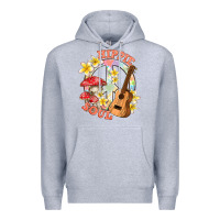 Heather Grey hippie soul with peace Premium Hoodie - texasbilliewilder