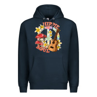 Navy hippie soul with peace Premium Hoodie - texasbilliewilder