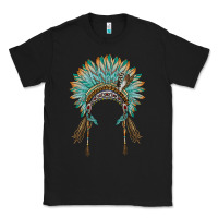 Black native american headdress turquise Classic Tee - BarkalooDesign