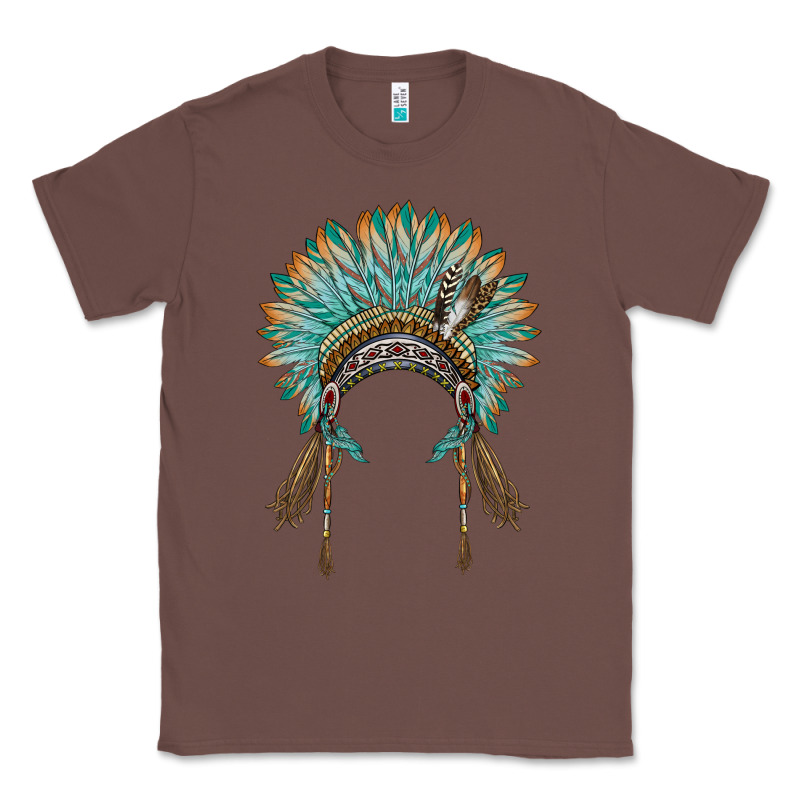 Native American Headdress Turquise Classic Tee by BarkalooDesign | Teevron