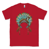 Red native american headdress turquise Classic Tee - BarkalooDesign