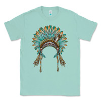 Seafoam native american headdress turquise Classic Tee - BarkalooDesign