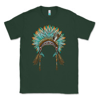 Sports Green native american headdress turquise Classic Tee - BarkalooDesign