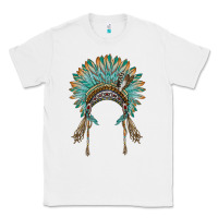 White native american headdress turquise Classic Tee - BarkalooDesign