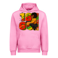 Fuchsia Pink 1865 Juneteenth afro woman Urban Hoodie - RanaPortraitStore