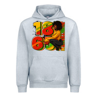 Heather Grey 1865 Juneteenth afro woman Urban Hoodie - RanaPortraitStore