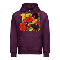 Mauve Wine 1865 Juneteenth afro woman Urban Hoodie - RanaPortraitStore