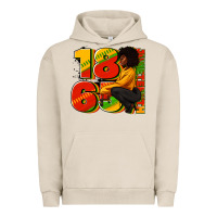 Pigment French Oak 1865 Juneteenth afro woman Urban Hoodie - RanaPortraitStore