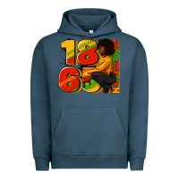 Pigment Midnight Navy 1865 Juneteenth afro woman Urban Hoodie - RanaPortraitStore