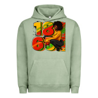 Pigment Oil Green 1865 Juneteenth afro woman Urban Hoodie - RanaPortraitStore