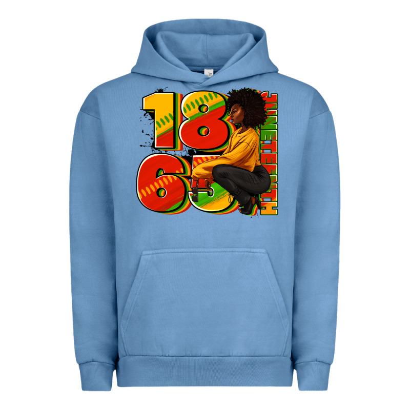 1865 Juneteenth Afro Woman Urban Hoodie by RanaPortraitStore | Teevron