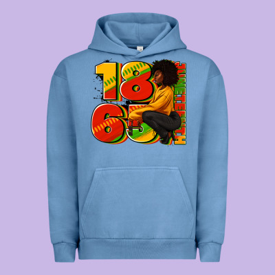 1865 Juneteenth Afro Woman Urban Hoodie Designed By Ranaportraitstore