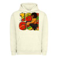 Pigment Pistachio 1865 Juneteenth afro woman Urban Hoodie - RanaPortraitStore