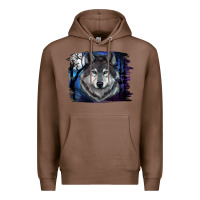 Chestnut Wolf And Full Moon Premium Hoodie - RanaPortraitStore
