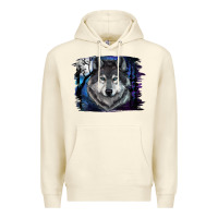 Sandshell Wolf And Full Moon Premium Hoodie - RanaPortraitStore